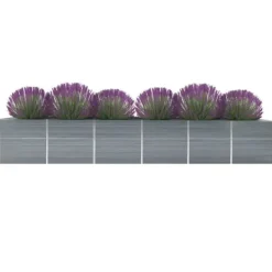 Discount Plantekrukker - Living forhøjet plantekasse 480x80x77 cm galvaniseret stål grå Krukker & Plantebeholdere