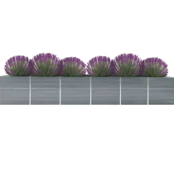 Discount Plantekrukker - Living forhøjet plantekasse 480x80x77 cm galvaniseret stål grå Krukker & Plantebeholdere