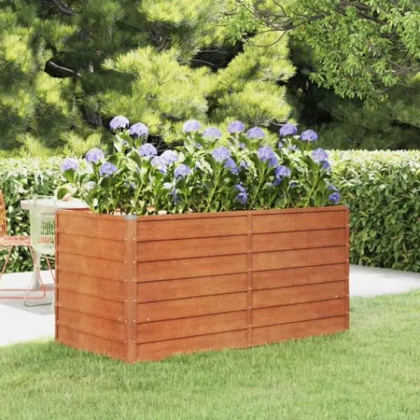 Sale Plantekrukker - Living højbed 160x80x77 cm cortenstål rustfarvet Krukker & Plantebeholdere