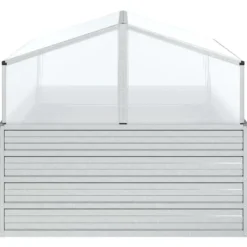 Hot Plantekrukker - Living højbed med drivhus 100x100x85 cm sølvfarvet Drivhus