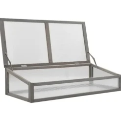 Clearance Plantekrukker - Living højbed med drivhus 110x54x120 cm massivt grantræ Drivhus