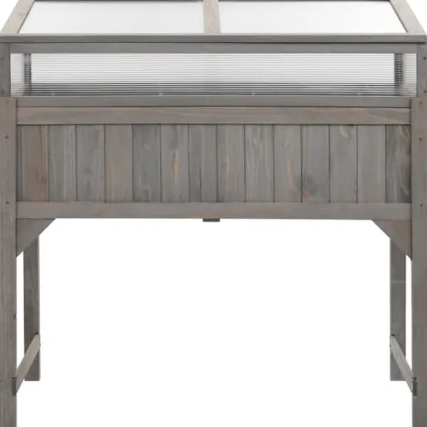 Clearance Plantekrukker - Living højbed med drivhus 110x54x120 cm massivt grantræ Drivhus