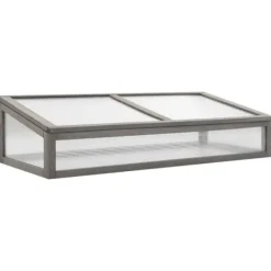 Clearance Plantekrukker - Living højbed med drivhus 110x54x120 cm massivt grantræ Drivhus