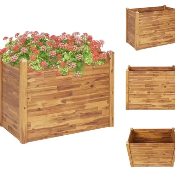 Clearance Plantekrukker - Living hævet plantekasse 110x60x84 cm massivt akacietræ Krukker & Plantebeholdere