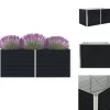 New Plantekrukker - Living hævet blomsterbed 160 x 80 x 45 cm galvaniseret stål antracit Krukker & Plantebeholdere