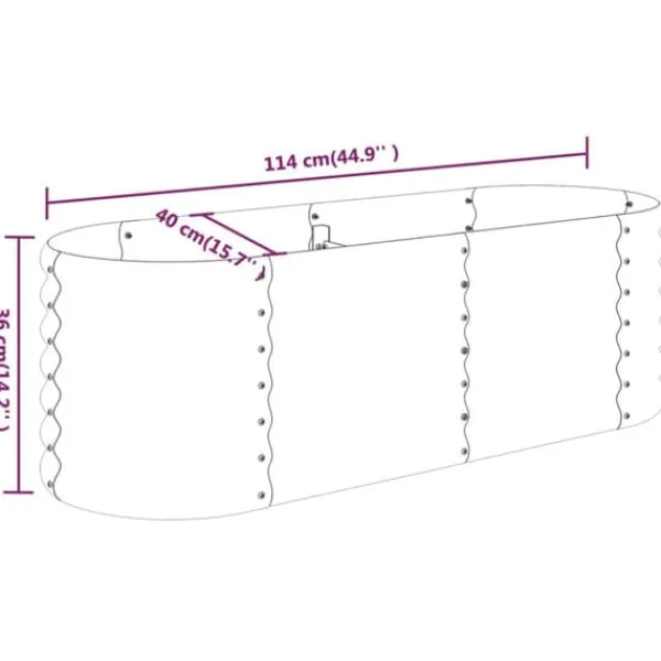 Krukker & Plantebeholdere^Plantekrukker - Living plantekasse 114x40x36 cm pulverlakeret stål sølvfarvet