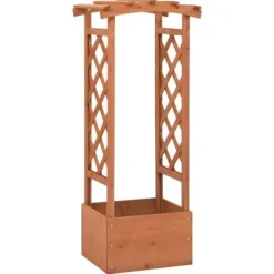 Online Plantekrukker - Living plantekasse med espalier 49x39x117 cm fyrretræ Buer, Spalier, Lysthuse Uden Tag