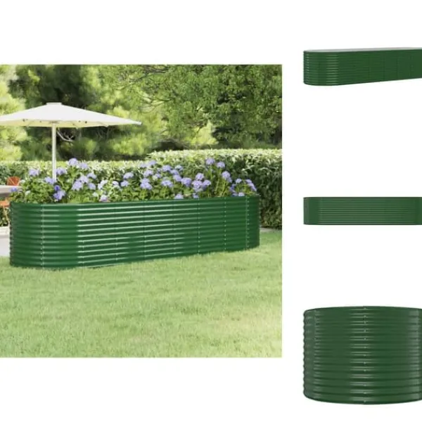 Krukker & Plantebeholdere^Plantekrukker - Living plantekasse 322x100x68 cm pulverlakeret stål grøn