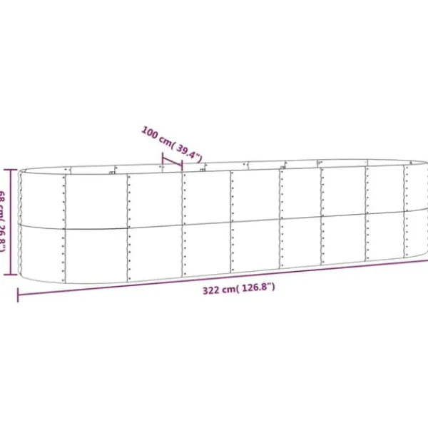 Krukker & Plantebeholdere^Plantekrukker - Living plantekasse 322x100x68 cm pulverlakeret stål grøn