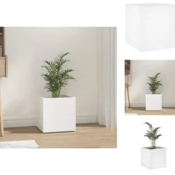 Krukker & Plantebeholdere^Plantekrukker - Living plantekasse 40x40x40 cm konstrueret træ hvid