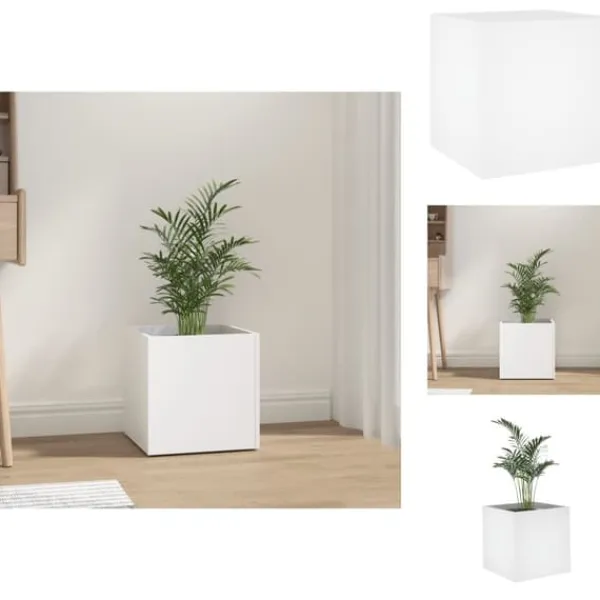 Krukker & Plantebeholdere^Plantekrukker - Living plantekasse 40x40x40 cm konstrueret træ hvid