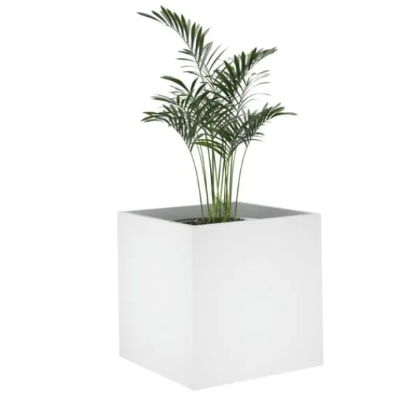 Krukker & Plantebeholdere^Plantekrukker - Living plantekasse 40x40x40 cm konstrueret træ hvid