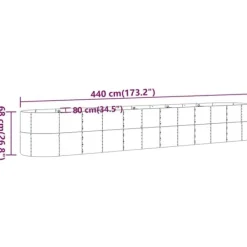 Krukker & Plantebeholdere^Plantekrukker - Living plantekasse 440x80x68 cm pulverlakeret stål grå