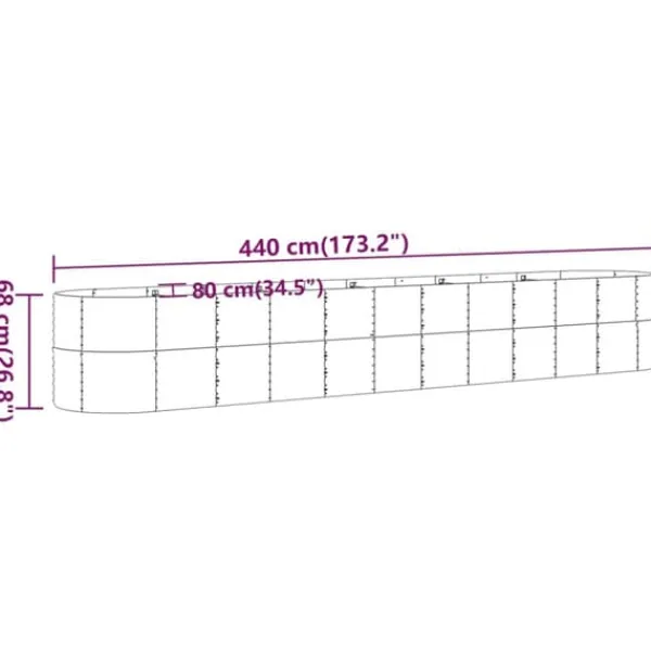 Krukker & Plantebeholdere^Plantekrukker - Living plantekasse 440x80x68 cm pulverlakeret stål grå
