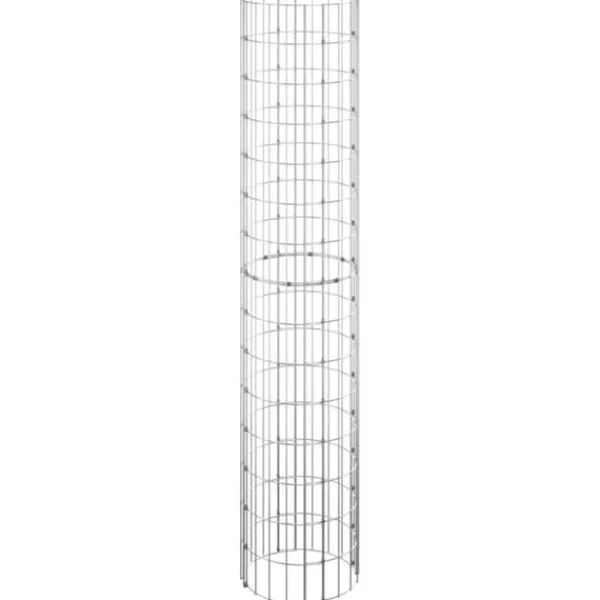 Krukker & Plantebeholdere^Plantekrukker - Living rundt gabion-havebede 3 stk. Ø30x150 cm galvaniseret stål