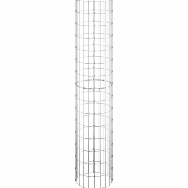 Krukker & Plantebeholdere^Plantekrukker - Living rundt gabion-havebede 3 stk. Ø30x150 cm galvaniseret stål