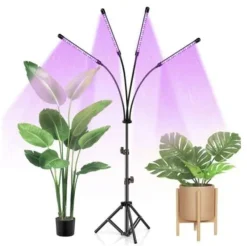 Outlet Plantelampe med Stativ / Plantebelysning - 4 LED-paneler Kit Til Plante- & Urtedyrkning