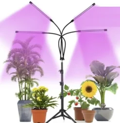 Outlet Plantelampe med Stativ / Plantebelysning - 4 LED-paneler Kit Til Plante- & Urtedyrkning