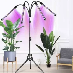 Outlet Plantelampe med Stativ / Plantebelysning - 4 LED-paneler Kit Til Plante- & Urtedyrkning