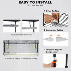 Plantestativer^Planteopsats, 6 niveauer, 75x35x180 cm, Sort, Metal, Justerbar
