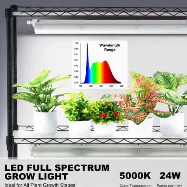 Plantestativer^Planteopsats, 6 niveauer, 75x35x180 cm, Sort, Metal, Justerbar