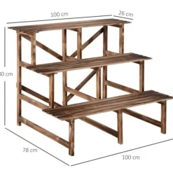 Plantestativer^Planteopsats, 100x80x78 cm, Natur