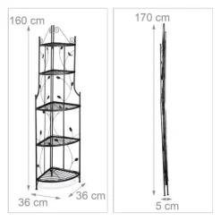 Plantestativer^Planteopsats, 160x36x36 cm, Sort