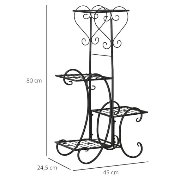 Sale Planteopsats, 45x24,5x80 cm, Sort Plantestativer