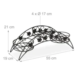 Plantestativer^Planteopsats, 69x70x60 cm, Sort, Metal