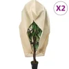 Haveduge^Planteovertræk med lynlås - Vinterbeskyttelse til planter | Size: 1,55x1,55 m | 2 stk. | 70 g/m²