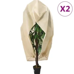 Haveduge^Planteovertræk med lynlås - Vinterbeskyttelse til planter | Size: 1,55x1,55 m | 2 stk. | 70 g/m²