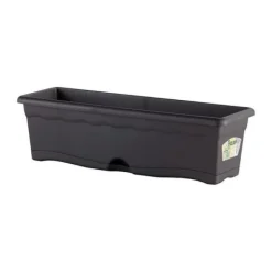 Krukker & Plantebeholdere^Planter with Dish Plastiken Anthracite polypropylene 40 x 20 cm