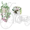 Plantestativer^Plantestativ i cykelform - Vintage metal med 3 holdere | Farve: Antik | Størrelse: Standard