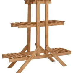Hot Plantestativ i fyrretræ med 5 hylder - Organiser dine planter | Størrelse: 83x25x83 cm Plantestativer
