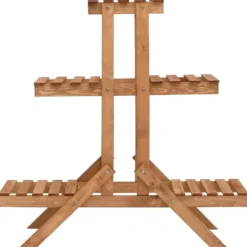 Hot Plantestativ i fyrretræ med 5 hylder - Organiser dine planter | Størrelse: 83x25x83 cm Plantestativer