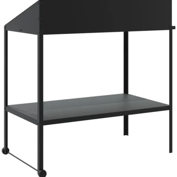 Plantestativer^Plantestativ i galvaniseret stål - 2 hylder | Farve: Antracitgrå | Størrelse: 100x54,5x100 cm