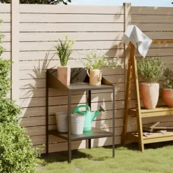 Plantestativer^Plantestativ i galvaniseret stål til planter | Størrelse: 56,5x54,5x100 cm | Farve: Antracitgrå