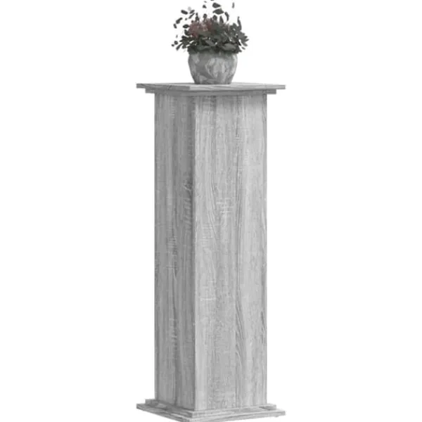 Online Plantestativ i konstrueret træ - Høj og stabil | Farve: Grå sonoma-eg | Størrelse: 33x33x100 cm Plantestativer