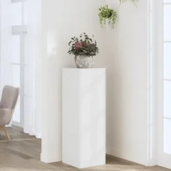 Best Plantestativ i konstrueret træ - Hvid | Størrelse: 33x33x100 cm Krukker & Plantebeholdere