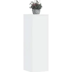 Best Plantestativ i konstrueret træ - Hvid | Størrelse: 33x33x100 cm Krukker & Plantebeholdere