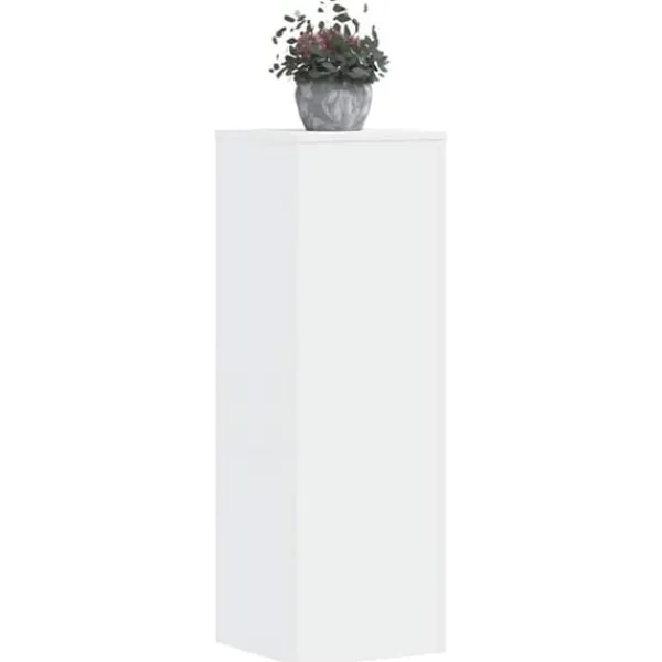 Best Plantestativ i konstrueret træ - Hvid | Størrelse: 33x33x100 cm Krukker & Plantebeholdere