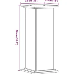 Sale Plantestativ i konstrueret træ - Slidstærk og stabil | Størrelse: 33x33x80 cm | Farve: Brun egetræsfarve Plantestativer