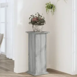 Plantestativer^Plantestativ i konstrueret træ - Tidløst design | Farve: Grå sonoma-eg | Størrelse: 33x33x80 cm