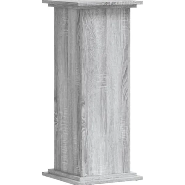 Plantestativer^Plantestativ i konstrueret træ - Tidløst design | Farve: Grå sonoma-eg | Størrelse: 33x33x80 cm