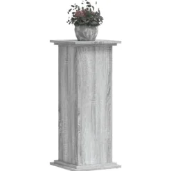 Plantestativer^Plantestativ i konstrueret træ - Tidløst design | Farve: Grå sonoma-eg | Størrelse: 33x33x80 cm