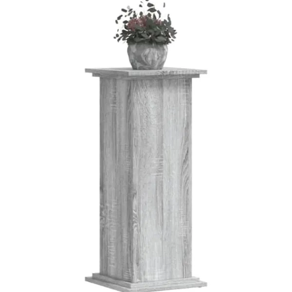 Plantestativer^Plantestativ i konstrueret træ - Tidløst design | Farve: Grå sonoma-eg | Størrelse: 33x33x80 cm