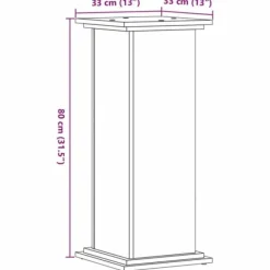 Plantestativer^Plantestativ i konstrueret træ - Tidløst design | Farve: Grå sonoma-eg | Størrelse: 33x33x80 cm