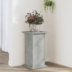 Best Plantestativ i konstrueret træ - Stabil og minimalistisk | Størrelse: 33x33x60 cm | Farve: Betongrå Plantestativer