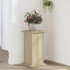 Plantestativer^Plantestativ i konstrueret træ - Blomsterstand | Størrelse: 33x33x60 cm | Farve: Sonoma-eg