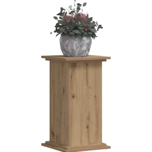 Outlet Plantestativ i konstrueret træ – Stabilt og slidstærkt | Størrelse: 33x33x60 cm | Farve: Egetræslook Plantestativer